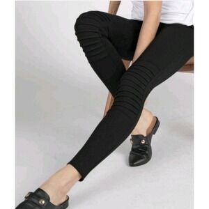 RUTI US 2 NWT (Ruti 00) All Mighty MOTO Ponti Leggings Black Pull On Pants $159